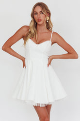 Scully Frill Trim A-Line Mini Dress White