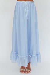Maidens Tie Detail Overlock Maxi Skirt Cloud Blue