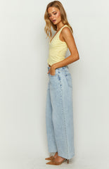 She's Yours Light Wash Denim Wide Leg Boyfriend Jeans