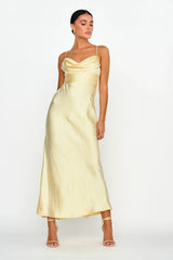 Starring Role Cowl Bust Waist Tie Dress Butter