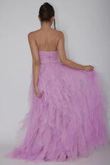 Rori Tulle Cascade Maxi Dress Orchid